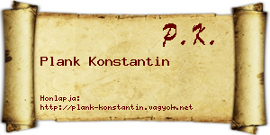 Plank Konstantin névjegykártya
